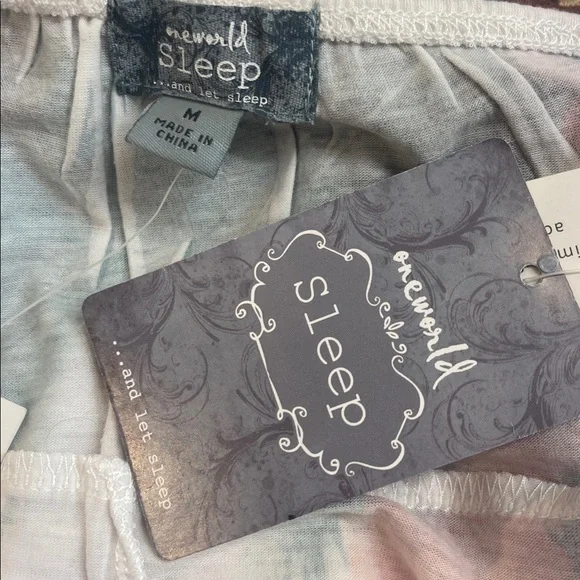 One world sleep medium butterfly maxi silky Cami straps loungewear NWT - Picture 6 of 7